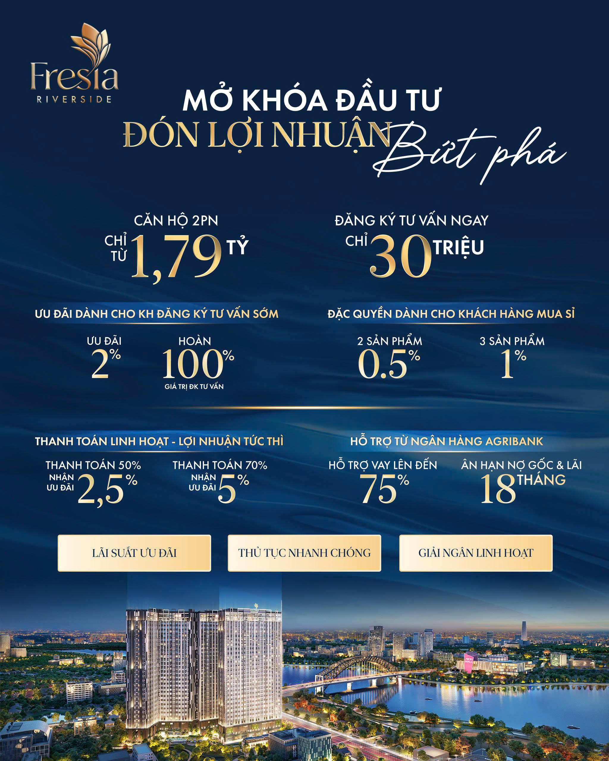 lịch thanh toán fresia riverside